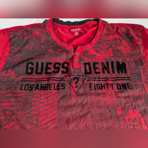 Guess Los Angeles Men's Red T-shirt Slim Fit XXL - Picture 3 of 7